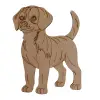 Boyanabilir Ahşap Köpek Figürü 15x12 cm
