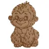 Boyanabilir Ahşap Orangutan Figürü 16x10 cm