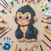 Boyanabilir Ahşap Orangutan Figürü 16x10 cm