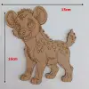 Boyanabilir Ahşap Sırtlan Figürü 16x15 cm