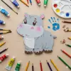 Boyanabilir Ahşap Su Aygırı Figürü 16x15 cm