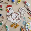 Boyanabilir Ahşap Tavuk Figürü 15x13 cm