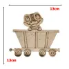 Boyanabilir Ahşap Vagonlu Dinozor Figürü 13x13 cm