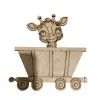 Boyanabilir Ahşap Vagonlu Zürafa Figürü 14x13 cm