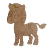 Boyanabilir Ahşap Zebra Figürü 16x15 cm