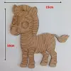 Boyanabilir Ahşap Zebra Figürü 16x15 cm