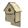 Boyanabilir Ham MDF Ahşap Kuş Evi Maketi (3mm)