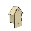 Boyanabilir Ham MDF Ahşap Kuş Evi Maketi (3mm)