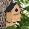 Boyanabilir Ham MDF Ahşap Kuş Evi Maketi (3mm)