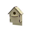 Boyanabilir Ham MDF Ahşap Kuş Evi Maketi (3mm)