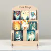 Card-Tier 3 Katlı Ahşap MDF Hediye Kartı ve Tebrik Kartı Standı