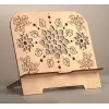 Dallar ve Yaprak Desenli Ahşap Tablet Standı (3mm MDF)