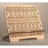 Etnik Geometrik Desenli Ahşap Tablet Standı (3mm MDF)