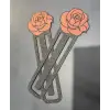 Gül Desenli Kitap Ayracı PLA – Dekoratif 3D Yazıcı Bookmark