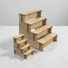Hexa-Step 4 Raflı Ahşap MDF Teşhir Vitrin Standı Serisi (6 Farklı Ölçü)