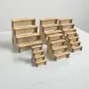 Hexa-Step 4 Raflı Ahşap MDF Teşhir Vitrin Standı Serisi (6 Farklı Ölçü)