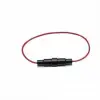 Kablolu Sigorta Yuvası Siyah - 5x20mm Cam Sigorta Uyumlu - Inline Sigorta Tutucu