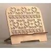 Kalp Motifli Geometrik Ahşap Tablet Standı (3mm MDF)