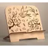 Kuş ve Ağaç Desenli Ahşap Tablet Standı (3mm MDF)
