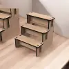 Multi-Step 3 Katlı Ahşap MDF Teşhir Standı Serisi (4 Farklı Boy)