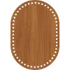 Oval Ahşap MDF Sepet Tabanı 20x14 cm (Delik Çapı 5 mm)