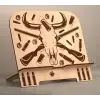Western Boğa Kafatası Desenli Ahşap Tablet Standı (3mm MDF)