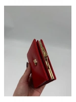 Kadın Kırmızı Klipsli Çıtçıt Kapamalı Cüzdan