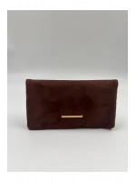Kadın Süet Zincir Askılı Charm Detaylı Clutch Çanta