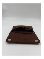 Kadın Süet Zincir Askılı Charm Detaylı Clutch Çanta
