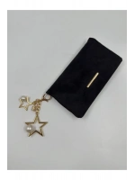 Kadın Süet Zincir Askılı Charm Detaylı Clutch Çanta