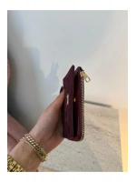 Fiyonk Detaylı Bordo Süet Kadın Cüzdan