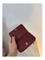 Fiyonk Detaylı Bordo Süet Kadın Cüzdan