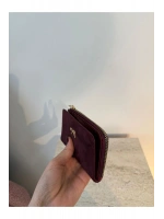 Fiyonk Detaylı Bordo Süet Kadın Cüzdan