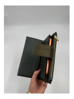 Telefon Bölmeli Süet Büyük Boy Cüzdan