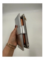 Telefon Bölmeli Parlak Deri Büyük Boy Cüzdan