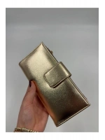 Telefon Bölmeli Parlak Deri Büyük Boy Cüzdan