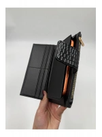 Telefon Bölmeli Parlak Deri Büyük Boy Cüzdan