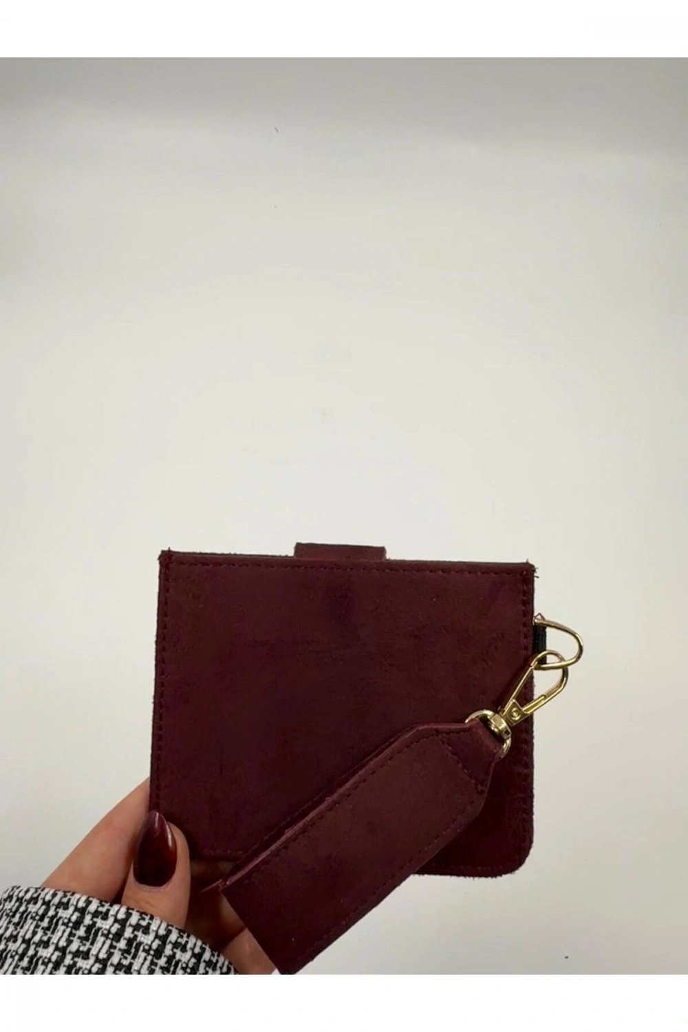 Kadın Süet Anahtarlık Detaylı Cüzdan