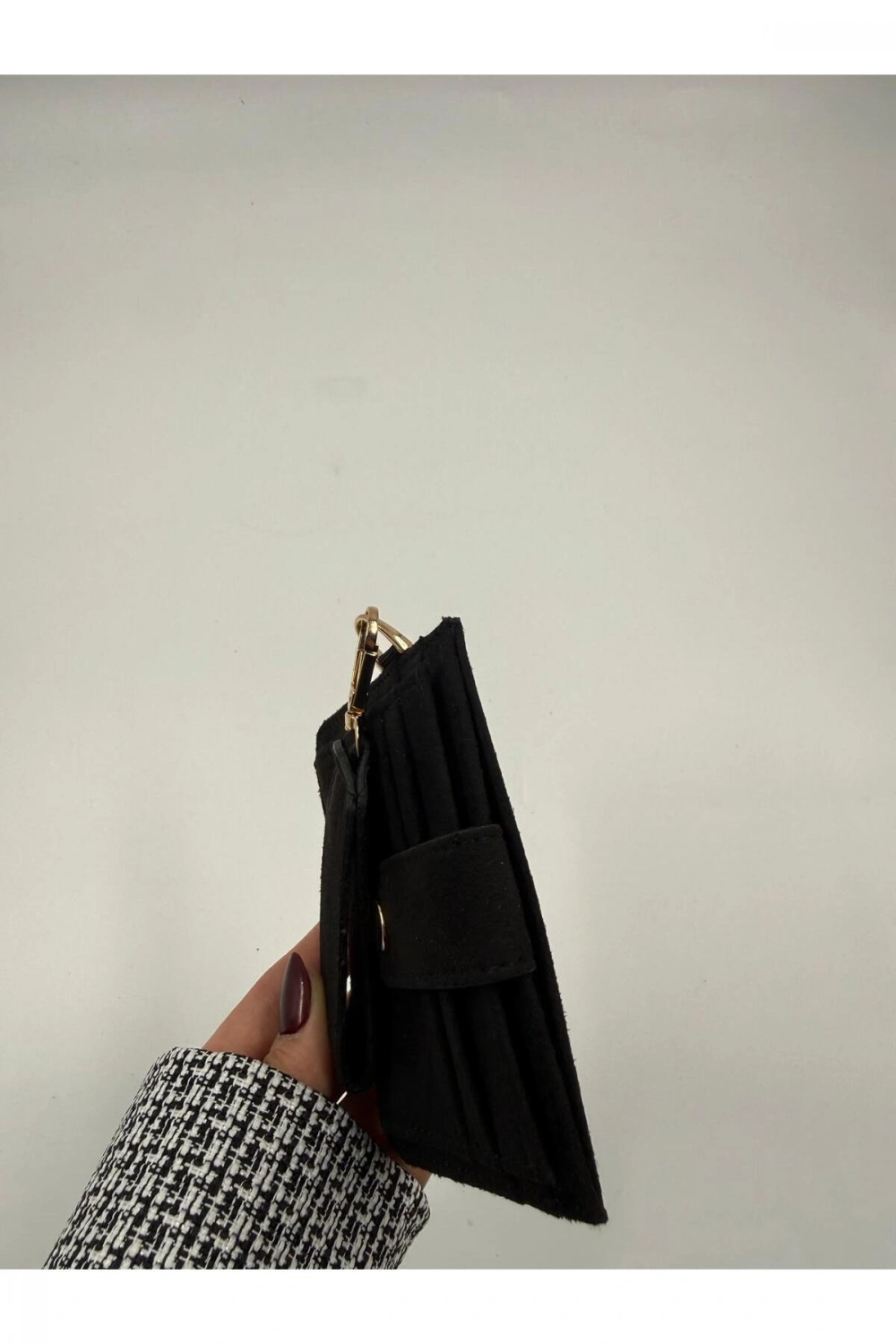 Kadın Süet Anahtarlık Detaylı Cüzdan
