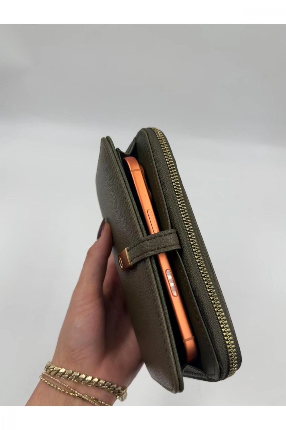Kadın Telefon Bölmeli Suni Deri Cüzdan
