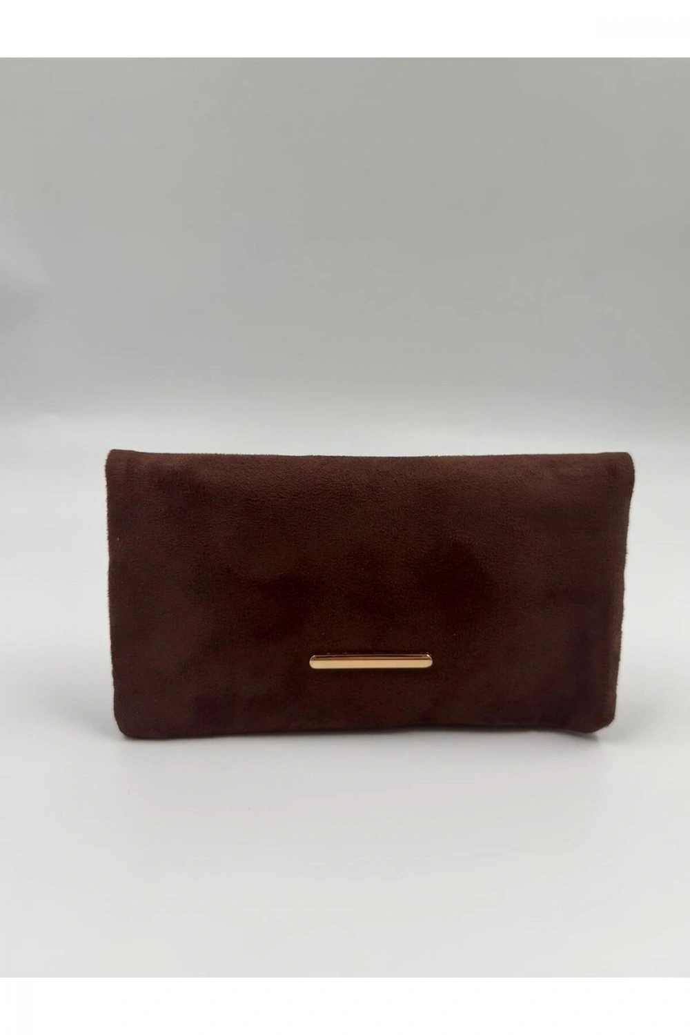 Kadın Süet Zincir Askılı Charm Detaylı Clutch Çanta