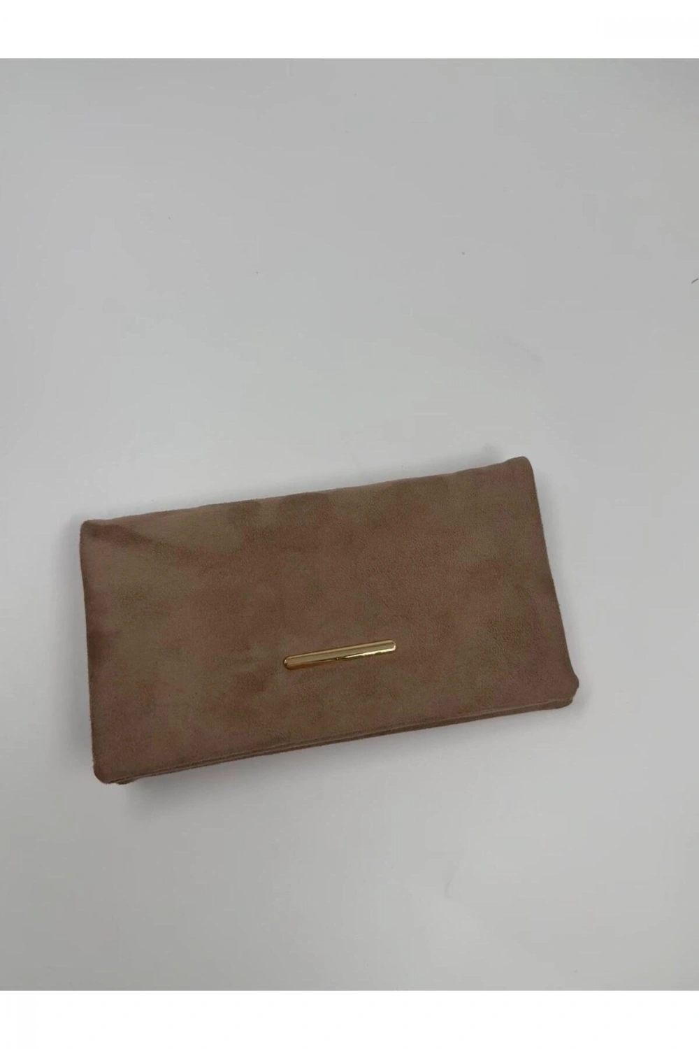 Kadın Süet Zincir Askılı Charm Detaylı Clutch Çanta