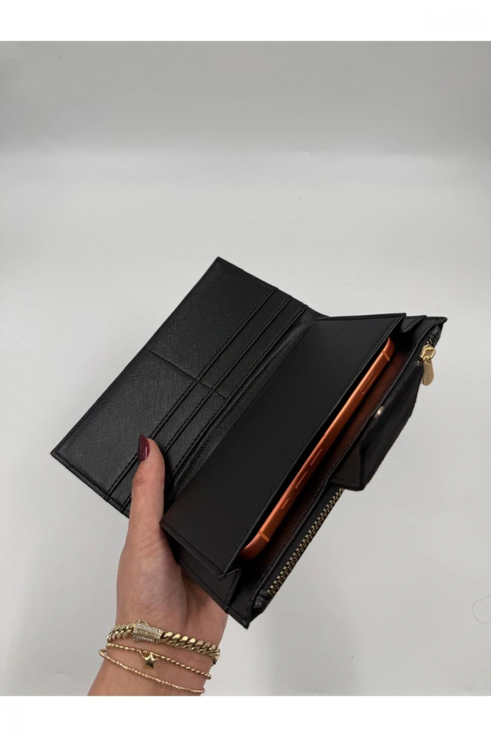 Telefon Bölmeli Süet Büyük Boy Cüzdan