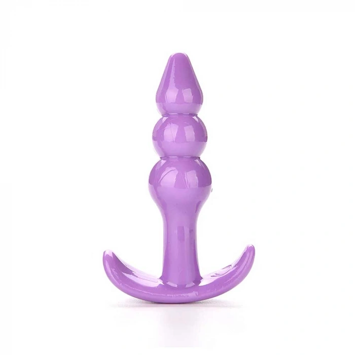 Backpart 3 Boğumlu Silikon Anal Tıkaç - Mor