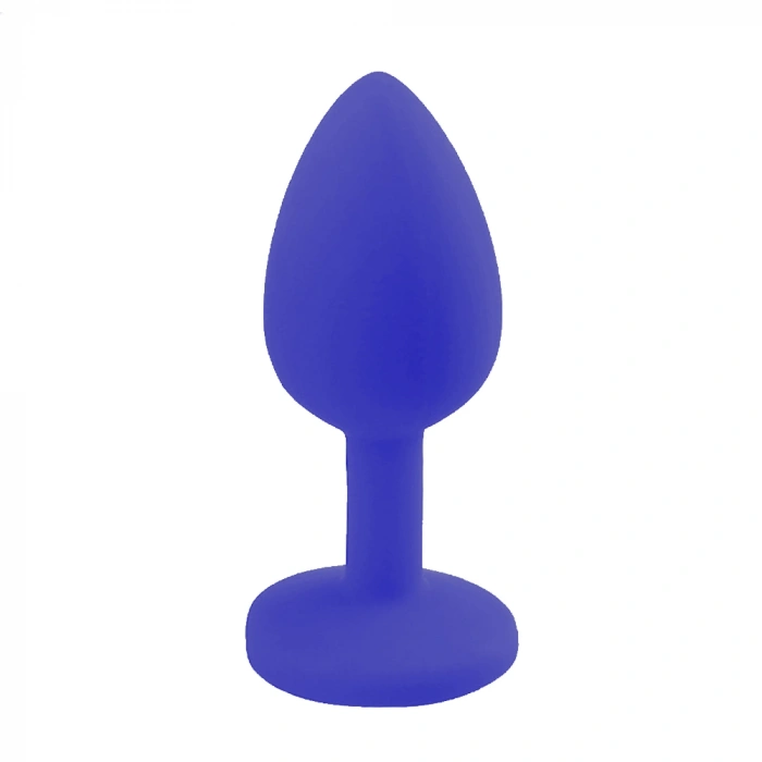 Backpart Taşlı Silikon Anal Tıkaç - Mavi