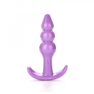 Backpart 3 Boğumlu Silikon Anal Tıkaç - Mor