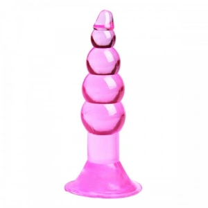 Backpart Boğumlu Vantuzlu 11.5cm Anal Tıkaç - Pembe