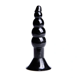 Backpart Boğumlu Vantuzlu 11.5cm Anal Tıkaç -  Siyah
