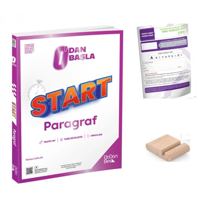0dan Başla START Paragraf Soru Bankası YKS 2025 + TYT Deneme + Telefon Tutucu