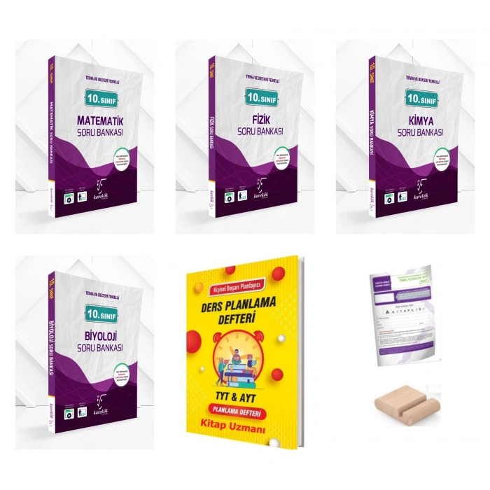 10.Sınıf Fizik Kimya Biyoloji Matematik Soru Banka 2027 Maarif Model+TYT Deneme+Tlf Tutucu+Plan Def